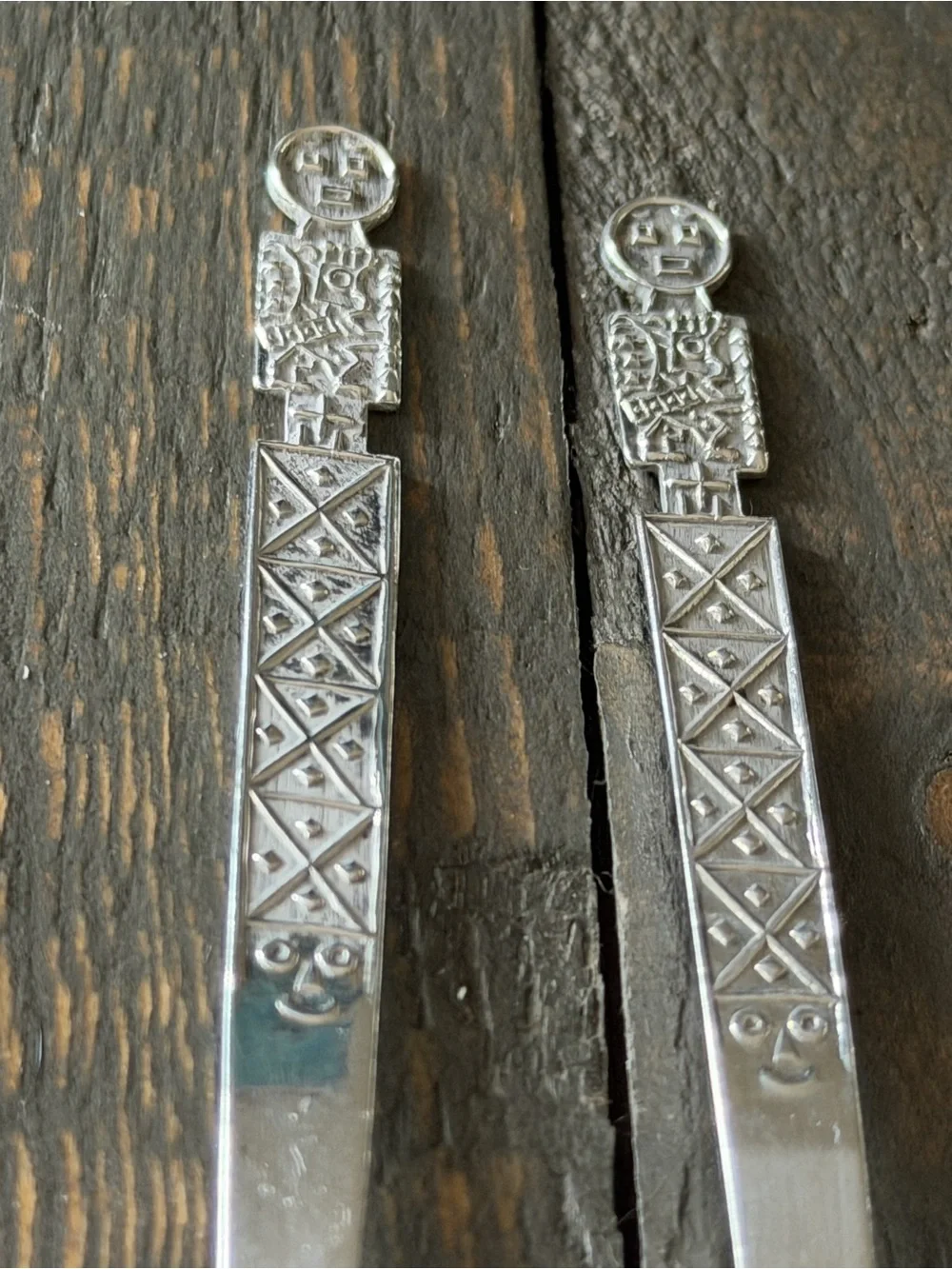 Vintage 925 Sterling Silver Figural Whimsical Cocktail Pick Fork Set of 3